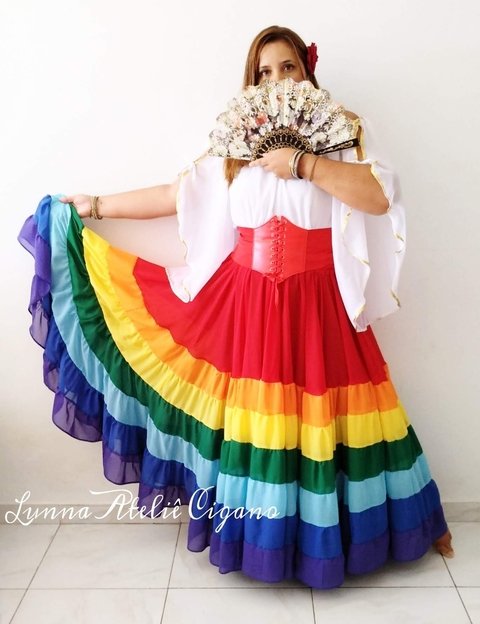 Saia de hotsell cigana colorida