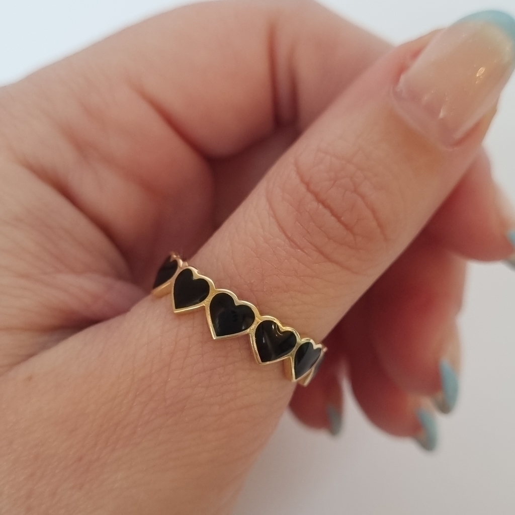 Anillo B17 corazones negros Buy in Furman Jewels