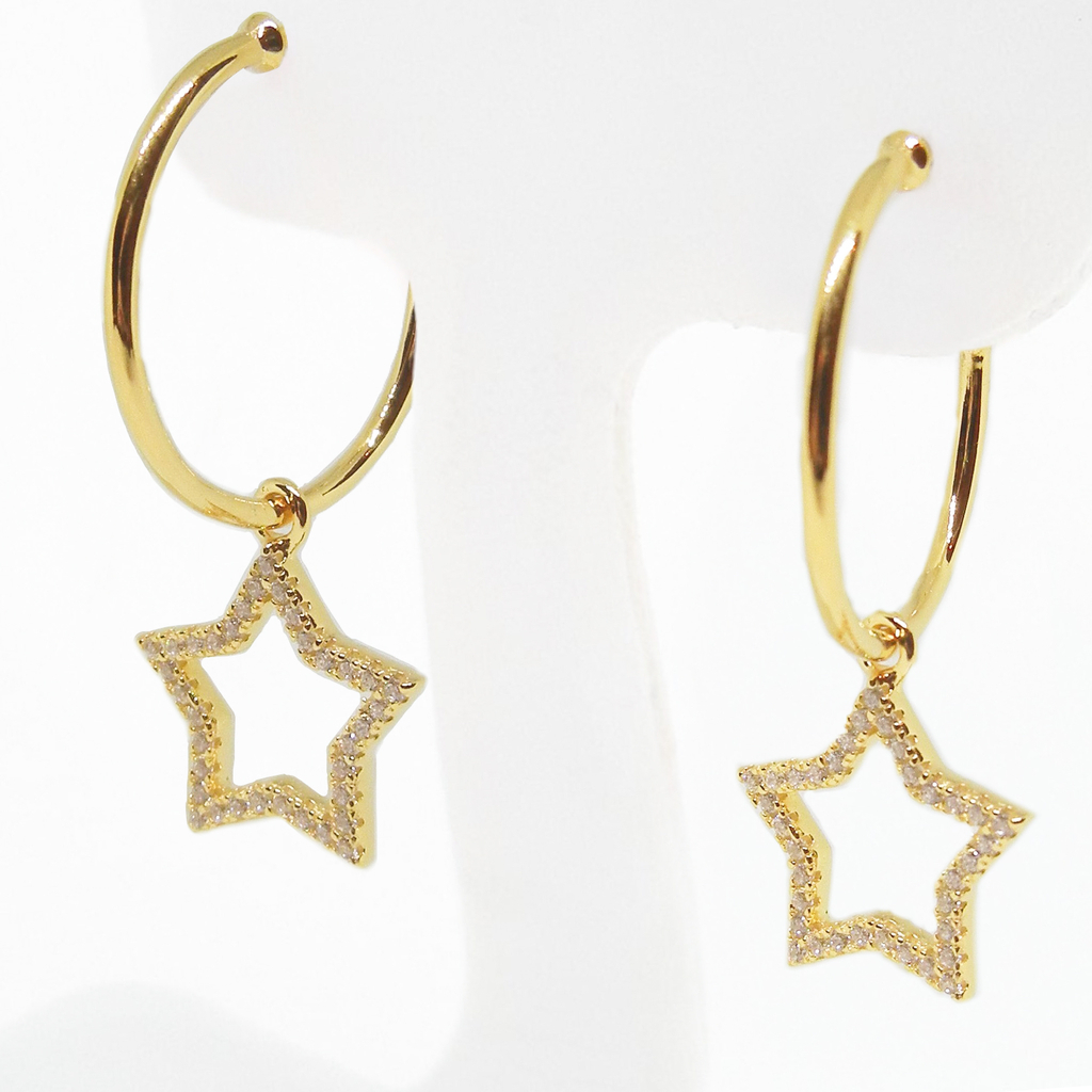 Aros Estrella colgante dorados - Furman Jewels