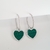 Argollas super heart malaquita - Furman Jewels