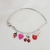 Pulsera multidijes cherry fruit LOVE (plateado)