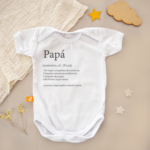 body bebe mangas cortas papa diccionario
