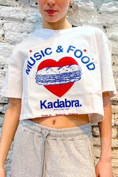 CROP TOP MUSIC&FOOD WHITE - KADABRA