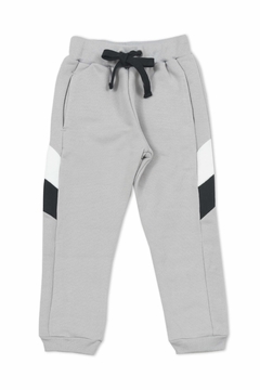 Jogging de frisa combinado - Gris plata