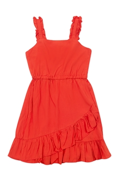 Vestido de fibrana liso c/ volado (ART 3427) - comprar online