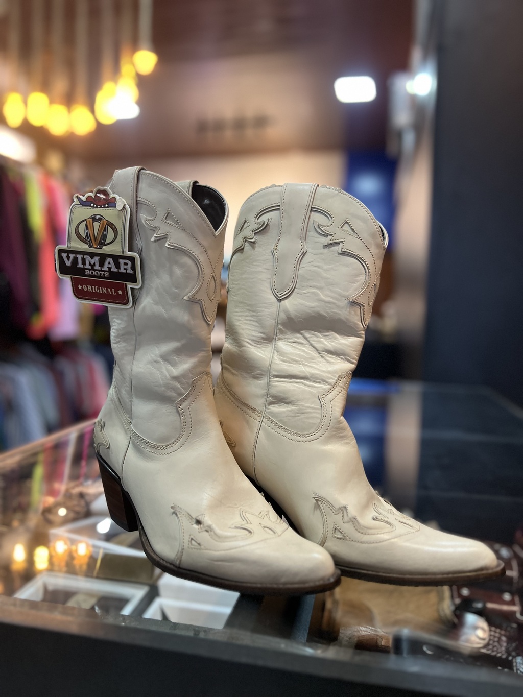 Bota country feminina branca 2025