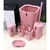 SET BAÑO PVC 6PZS ROSA 9736 BARAK