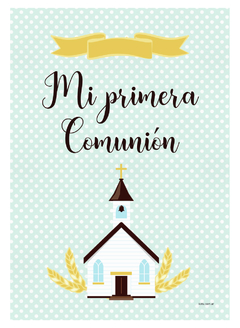 CARTEL PUERTA COMUNION PINTITAS