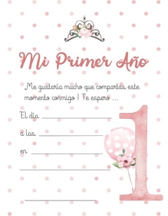 INVITACION X 10 MI PRIMER AÑO PINTITAS - comprar online