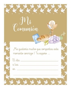 INVITACIÓN X 10 COMUNIÓN PALOMA - comprar online