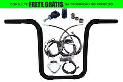 Kit Guidão Seca Sovaco - 15" Pol. Altura - Tubo 1.1/4" Pol. CURVE - PRETO - Harley Davidson - Deluxe (com riser)