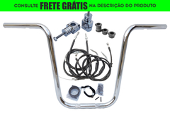 Kit Guidão Seca Sovaco - 16" Pol. Altura - Tubo 1" Pol. - CROMADO - Harley Davidson - Deluxe (com riser)