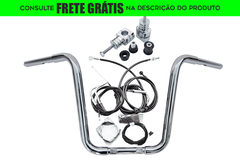 Kit Guidão Seca Sovaco - 15" Pol. Altura - Tubo 1.1/4" Pol. - CROMADO - Harley Davidson - Deluxe (com riser)