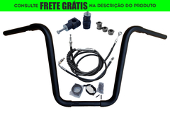 Kit Guidão Seca Sovaco - 12" Pol. Altura - Tubo 1.1/4" Pol. - PRETO - Harley Davidson - Deluxe 2018+ (com Riser)