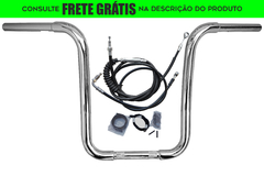 Kit Guidão Seca Sovaco - 14" Pol. Altura - Tubo 1.1/4" Pol. CURVE - CROMADO - Harley Davidson - Breakout (2018+)