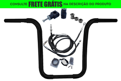 Kit Guidão Seca Sovaco - 15" Pol. Altura - Tubo 1.1/4" Pol. CURVE - PRETO - Harley Davidson - Deluxe 2018+ (com Riser)