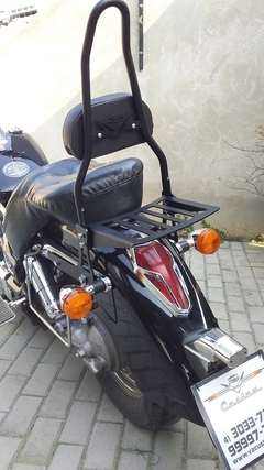 Sissy Bar com Easy Rider - Fixo - PRETO - Honda - Shadow 750 (2011-2014) - Ronco V2