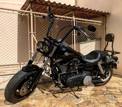 Kit Guidão Seca Sovaco - 18" Pol. Altura - Tubo 1.1/4" Pol. - PRETO - Harley Davidson - Dyna Fat Bob - Ronco V2