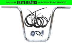 Kit Guidão Seca Sovaco - 12" Pol. Altura - Tubo 1" Pol. - CROMADO - Harley Davidson - Sportster 883/1200