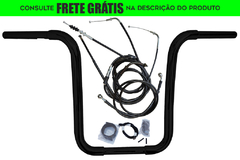 Kit Guidão Seca Sovaco - 16" Pol. Altura - Tubo 1.1/4" Pol. CURVE - PRETO - Kawasaki - Vulcan 900 Classic (sem riser)