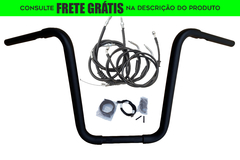 Kit Guidão Seca Sovaco - 12" Pol. Altura - Tubo 1.1/4" Pol. - PRETO - Harley Davidson - Dyna