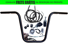 Kit Guidão Seca Sovaco - 12" Pol. Altura - Tubo 1" Pol. - PRETO - Harley Davidson - Dyna Fat Bob