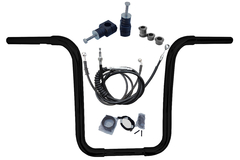 Kit Guidão Seca Sovaco - 14" Pol. Altura - Tubo 1.1/4" Pol. CURVE - PRETO - Harley Davidson - Deluxe (com Riser e Acelerador Eletrônico) - comprar online