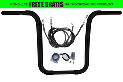 Kit Guidão Seca Sovaco - 16" Pol. Altura - Tubo 1.1/4" Pol. CURVE - PRETO - Harley Davidson - Deluxe (com Acelerador Eletrônico)