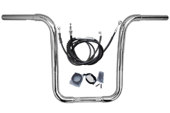 Kit Guidão Seca Sovaco - 16" Pol. Altura - Tubo 1.1/4" Pol. CURVE - CROMADO - Harley Davidson - Road King (ABS) - comprar online