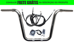 Kit Guidão Seca Sovaco - 15" Pol. Altura - Tubo 1.1/4" Pol. - CROMADO - Harley Davidson - Breakout (com Acelerador Eletrônico)