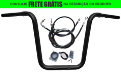 Kit Guidão Seca Sovaco - 14" Pol. Altura - Tubo 1.1/4" Pol. - PRETO - Harley Davidson - Fat Bob (2018+)