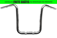 Guidão CURVE Seca Sovaco - 16" Pol. Altura - Tubo 1.1/4" Pol. - CROMADO - Harley Davidson - Fat Boy (Com Acelerador Eletrônico)