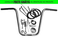 Kit Guidão Seca Sovaco - 14" Pol. Altura - Tubo 1" Pol. - CROMADO - Honda - Shadow 600