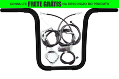 Kit Guidão Seca Sovaco - 14" Pol. Altura - Tubo 1.1/4" Pol. CURVE - PRETO - Harley Davidson - Dyna