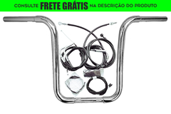 Kit Guidão Seca Sovaco - 14" Pol. Altura - Tubo 1.1/4" Pol. CURVE - CROMADO - Harley Davidson - Deuce