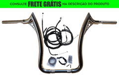 Kit Guidão DIABLO Seca Sovaco - 14" Pol. Altura - Tubo 1.1/4" Pol. - CROMADO - Honda - Shadow 600