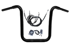 Kit Guidão Seca Sovaco - 15" Pol. Altura - Tubo 1.1/4" Pol. CURVE - PRETO - Harley Davidson - Fat Boy (com Acelerador Eletrônico) - comprar online