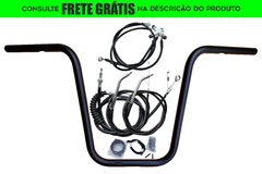 Kit Guidão Seca Sovaco - 14" Pol. Altura - Tubo 1" Pol. - PRETO - Harley Davidson - Sportster 883R