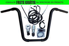 Kit Guidão Seca Sovaco - 14" Pol. Altura - Tubo 1.1/4" Pol. - PRETO - Honda - Shadow 600