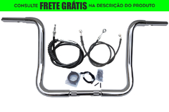 Kit Guidão Seca Sovaco - 16" Pol. Altura - Tubo 1.1/4" Pol. - CROMADO - Harley Davidson - Street Glide (2008-2013)