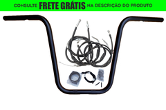 Kit Guidão Seca Sovaco - 12" Pol. Altura - Tubo 1" Pol. - PRETO - Harley Davidson - Dyna