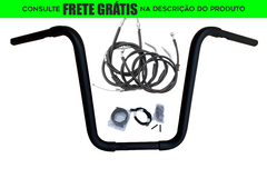 Kit Guidão Seca Sovaco - 14" Pol. Altura - Tubo 1.1/4" Pol. - PRETO - Harley Davidson - Deluxe