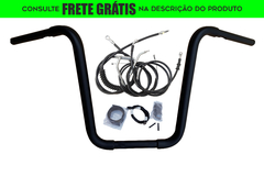 Kit Guidão Seca Sovaco - 12" Pol. Altura - Tubo 1.1/4" Pol. - PRETO - Harley Davidson - Sportster 883/1200