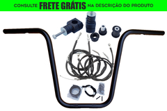 Kit Guidão Seca Sovaco - 16" Pol. Altura - Tubo 1" Pol. - PRETO - Harley Davidson - Deluxe (com riser)