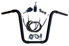 Kit Guidão Seca Sovaco - 14" Pol. Altura - Tubo 1.1/4" Pol. - PRETO - Harley Davidson - Deluxe (com Riser e Acelerador Eletrônico) - comprar online