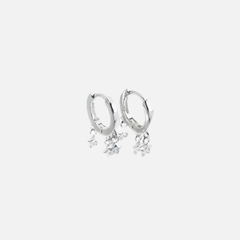 Mini argollitas estrellitas (1 cm) - plata 925 (cod 23) - comprar online