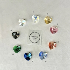 Cadena veneciana mediana + corazon 18 mm (GRANDE) - Cristal & Plata 925 (9 colores) - comprar online