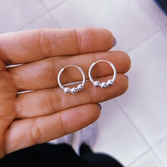 Argollas de plata con bolitas deals