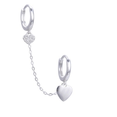 Doble argolla corazon - plata 925 (por unidad) (cod 22) - comprar online