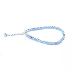 Pulsera sinbol 4 mm - tonos celestes & azules - Cristal & Plata 925 (Cod 44) - comprar online